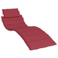 Ligbedkussen 186x58x4 cm oxford stof wijnrood 2