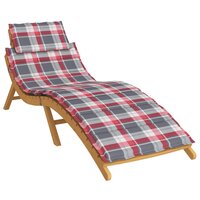 Ligbedkussen 186x58x4 cm oxford stof ruitpatroon rood 3