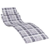 Ligbedkussen 186x58x4 cm oxford stof ruitpatroon grijs 2