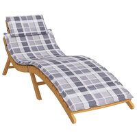 Ligbedkussen 186x58x4 cm oxford stof ruitpatroon grijs 3