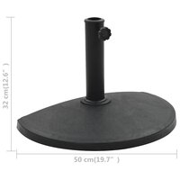 Parasolvoet halfrond 9 kg polyresin zwart 6