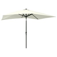 Parasol met LED&amp;apos;s en stalen paal 2x3 m zandkleurig 4