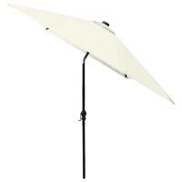 Parasol met LED&amp;apos;s en stalen paal 2x3 m zandkleurig 5