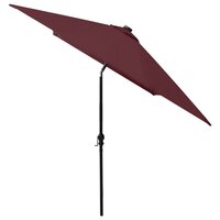 Parasol met LED&amp;apos;s en stalen paal 2x3 m bordeauxrood 5