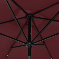 Parasol met LED&amp;apos;s en stalen paal 2x3 m bordeauxrood 9