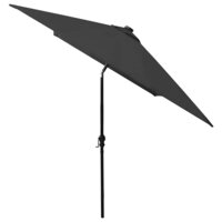 Parasol met LED&amp;apos;s en stalen paal 2x3 m zwart 5