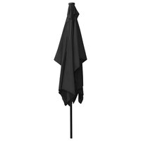 Parasol met LED&amp;apos;s en stalen paal 2x3 m zwart 6