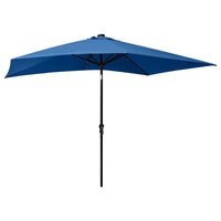 Parasol met LED&amp;apos;s en stalen paal 2x3 m azuurblauw 4