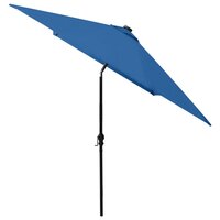 Parasol met LED&amp;apos;s en stalen paal 2x3 m azuurblauw 5