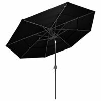 Parasol 3-laags met aluminium paal 3 m zwart 3