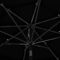 Parasol 3-laags met aluminium paal 3 m zwart 5