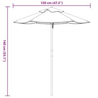 Parasol voor kinderen met houten paal &amp;Oslash;120x140 cm 8