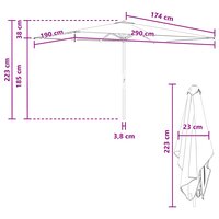 Tuinparasol 200 x 300 cm Polyester Rechthoekig Geel en Wit 7