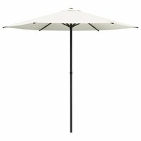 Tuinparasol 230 x 230 cm Polyester Rechthoekig Cr&amp;egrave;mekleurig 2