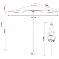 Tuinparasol 230 x 230 cm Polyester Rechthoekig Taupe 7