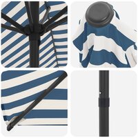 Tuinparasol 300 x 300 cm Polyester Rechthoekig Blauw en Wit 5