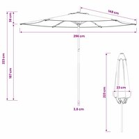 Tuinparasol 300 x 300 cm Polyester Rechthoekig Blauw en Wit 7