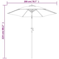 Parasol 200x224 cm aluminium taupe 8