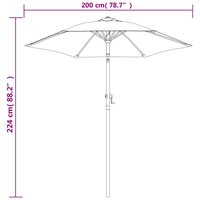 Parasol 200x224 cm aluminium terracotta 8