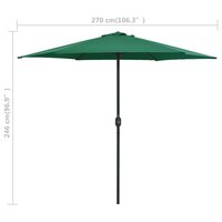 Parasol met aluminium paal 270x246 cm groen 7