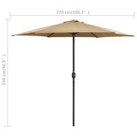 Parasol met aluminium paal 270x246 cm taupe 7