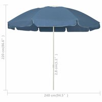 Strandparasol 240 cm blauw 6