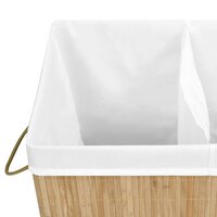 Wasmand met 2 vakken 100 L bamboe 7
