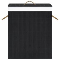 Wasmand met 1 vak 83 L bamboe zwart 4