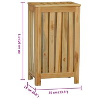 Wasmand 35x25x60 cm massief teakhout 7