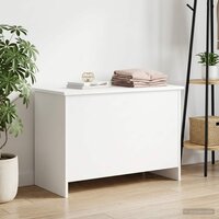 Opbergkist met opslag Wit 80 x 40 x 50 cm Bewerkt hout 4