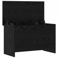 Opbergkist met opslag Zwart eiken 80 x 40 x 50 cm Bewerkt hout 5