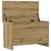 Opbergkist Artisanaal eiken 80 x 40 x 50 cm Bewerkt hout 5