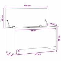 Opbergkist Gerookt eiken 100 x 40 x 50 cm Bewerkt hout 9