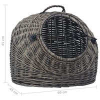Kattendrager 60x45x45 cm natuurlijk wilgenhout grijs 8