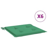 Tuinstoelkussens 6 st 40x40x4 cm oxford stof groen 2