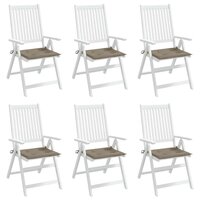 Tuinstoelkussens 6 st 40x40x4 cm oxford stof taupe 4