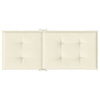 Tuinstoelkussens 6 st hoge rug 120x50x3 cm stof cr&amp;egrave;mekleurig 7