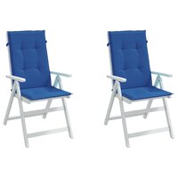 Tuinstoelkussens 2 st hoge rug 120x50x3 cm stof koningsblauw 4