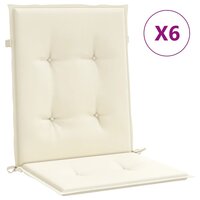 Tuinstoelkussens 6 st 100x50x3 cm oxford stof cr&amp;egrave;mekleurig 2