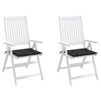 Tuinstoelkussens 2 st ruitpatroon 40x40x4 cm stof zwart 4