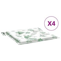 Tuinstoelkussens 4 st bladpatroon 50x50x4 cm stof 2