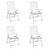Tuinstoelkussens 4 st bladpatroon 50x50x4 cm stof 4
