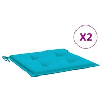 Tuinstoelkussens 2 st 50x50x4 cm stof turquoise 2