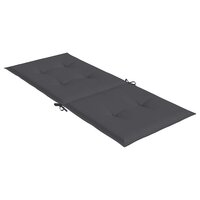 Tuinstoelkussens rugleuning 2 st 120x50x2 cm stof antraciet 6