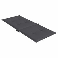 Tuinstoelkussens rugleuning 4 st 120x50x3 cm stof antraciet 6
