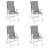 Tuinstoelkussens 4 st hoge rug 120x50x3 cm stof grijs 4