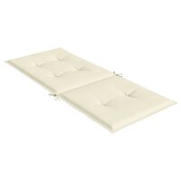 Tuinstoelkussens 6 st hoge rug 120x50x3 cm stof cr&amp;egrave;mekleurig 6