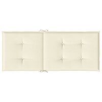 Tuinstoelkussens 6 st hoge rug 120x50x3 cm stof cr&amp;egrave;mekleurig 7