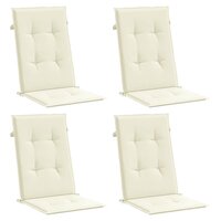 Tuinstoelkussens 4 st hoge rug 120x50x2 cm stof cr&amp;egrave;mekleurig 3