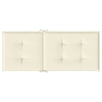Tuinstoelkussens 4 st hoge rug 120x50x2 cm stof cr&amp;egrave;mekleurig 7